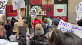 Chants and speech at journalists rally in New York, USA