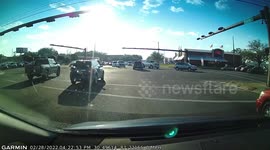 Close Call: Confused Driver Violates Traffic Signal Nearly Crashing Into Multiple Cars