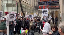 Chants at the journalists rally in New York, USA