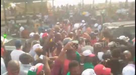 Supporters chant as they greet presidential candidate Peter Obi in Abuja, Nigeria