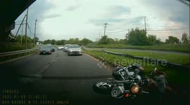 Hit and Run: Rear-End Collision Motorcyclist Damages Car and Drives Away