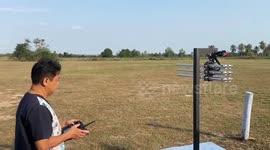 Wildlife rangers build long-range tranquilliser 'to minimise human-elephant conflict' in Thailand