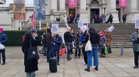 Protesters gather to protest against mothers standing against Drag Queen Story Time