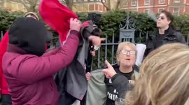 Far-right demonstrators enraged by drag queen children's story hour clash with supporters in London