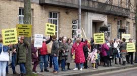 Media is the Virus Protest at BBC, Ormeau Avenue, Belfast