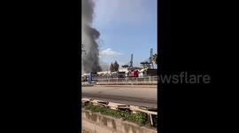 Turkey: Large Fire Erupts At Iskenderun International Port Following Catastrophic Earthquake