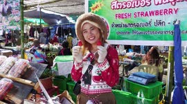 Festival in Thailand sees strawberries sold in preparation for Valentine's Day