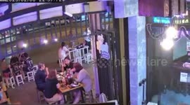 Three in ICU after 'drunk policeman' crashes car into roadside restaurant in Bangkok