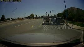 Reckless Driving: Truck Makes Head-On Collision With a Lamp Post