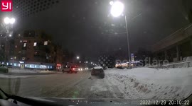 Accident: Silver Jeep Loses Control On Icy Road Sideswiping Oncoming Car