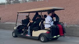 Rihanna  is leaving the dressing room for Halftime show at Super Bowl LVII