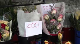 Locals flock to flower shops to buy red roses for Valentine's Day in Bangkok