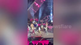 Dancer kicks colleague in the face with botched cartwheel during show