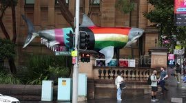 Unofficial Sydney WorldPride mascot Progress Shark, Sydney, Australia