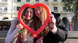 Lovers flock to the streets of Thessaloniki to celebrate romance on Valentine's Day