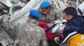 Touching moment teen girl gets pulled alive from Turkish earthquake rubble