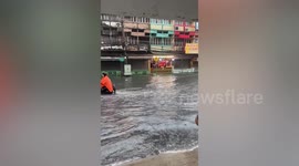 Roads flooded after heavy rain hits Bangkok, Thailand