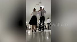 Students flee as university ballroom dancing class is interrupted by fire
