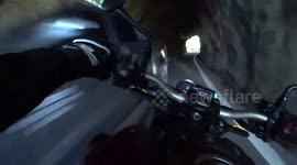 Close Call: Motorcyclist Inches Away From a Serious Accident