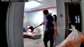 Vacuum cleaner explodes when being charged in room in China