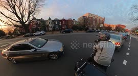 Road Rage: BMW Driver Shouldering Bike Lane Starts Swearing at a Motorcyclist