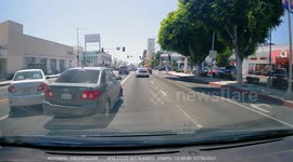 Close Call: Grey Toyota Corolla Cuts Off Driver With no Turn Signal or Warning