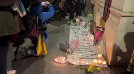 Hundreds of people turn up outside The Department of Education for Brianna Ghey Vigil