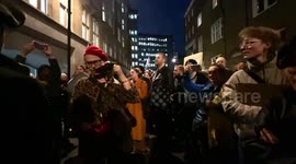 Hundreds of people turn up outside The Department of Education for Brianna Ghey Vigil