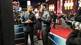 Michael B. Jordan at premiere of Creed III in London
