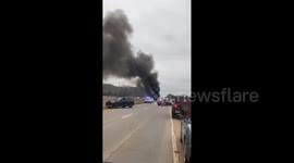 US: Military Helicopter Crashes On Highway In Harvest, Alabama