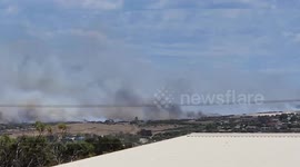 Smoke from bush fire near Port Lincon, south Australia, spreads to surrounding properties