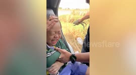 Grandfather slaps little boy with live frog to encourage youngster's speech in bizarre superstition