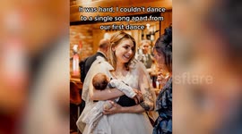 Mum who struggled to dance on her wedding day 10 days after giving birth says she has no regrets