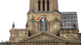 Progress pride flag raised over Sydney Town Hall to mark the start of WorldPride, Australia