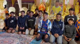 Wild Boars Thai cave survivors reunited following tragic death of teammate in UK
