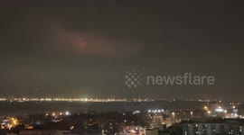 Stormcloud over Thailand emits constant lightning flashes