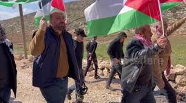 Clashes between Palestinian protesters and Israeli soldiers following a protest against the establishment of Israeli outposts, in Beit Dajan, east of the West Bank city of Nablus