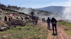 Clashes between Palestinian protesters and Israeli soldiers in West Bank