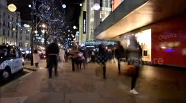 Time Lapse Of Christmas Shoppers In Oxford Street