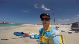 Big Bronze Whaler Shark Hooked From Beach