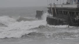 Storms lash Bournemouth coast on Christmas Eve