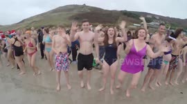 Christmas Day Swim in Cornwall