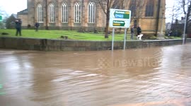 Flooding on Todmorden Road, Littleborough