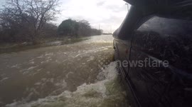 Driving Through Floods In Castleford In a 4x4