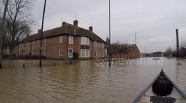 Man explores flooded York in canoe