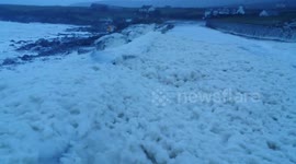 Storm Frank sea foam gives 'white christmas' to Kerry, Ireland