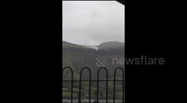 Waterfall inverted by Storm Frank in Ireland