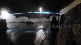 Storm Frank hits coast of Cornwall