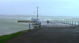 Storm Frank hits the Stone Pier, Weymouth