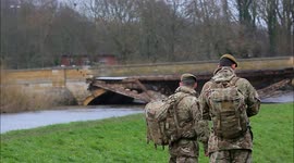 Aftermath of UK flooding bridge collapse